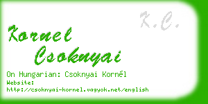 kornel csoknyai business card